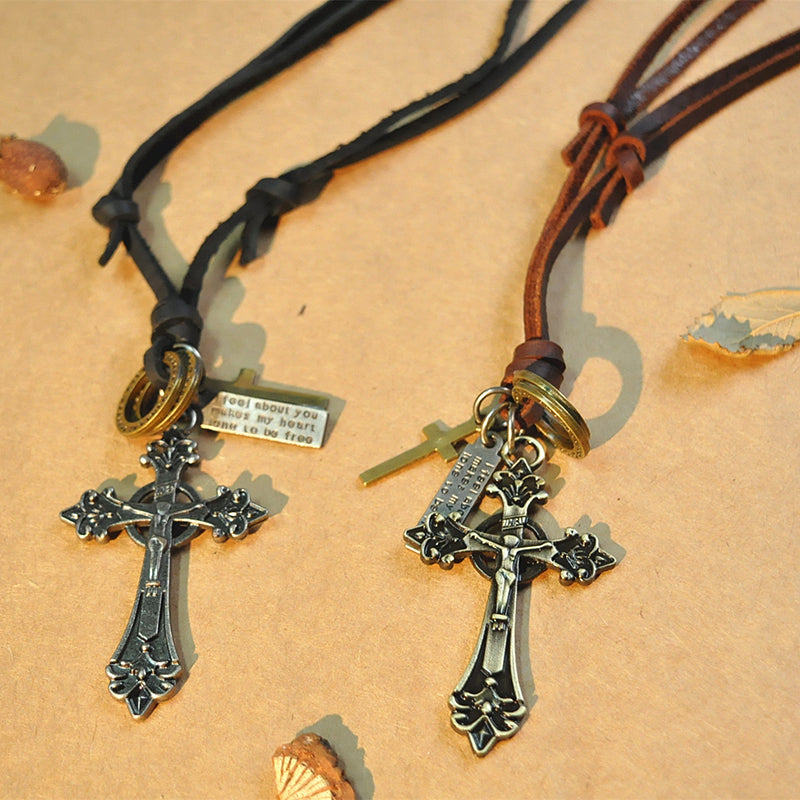 Punk & Vintage Pendant Leather Necklaces