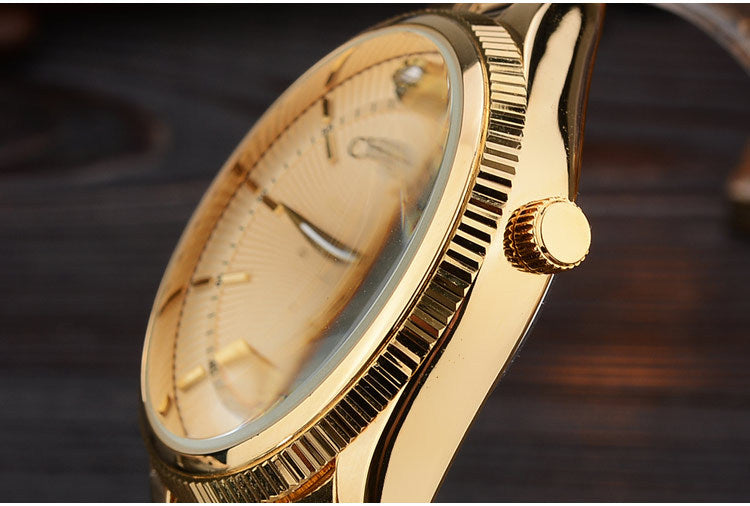 Gold Rhinestone Men's Watch