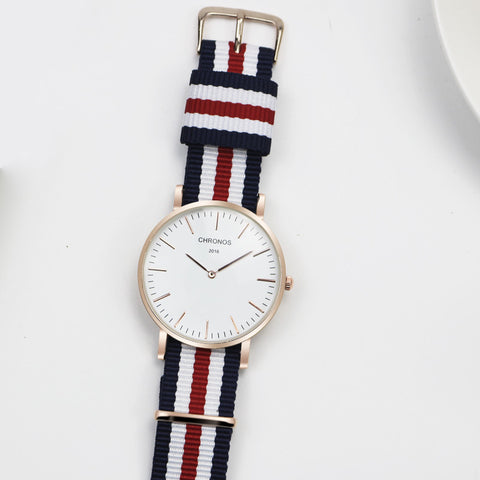 Casual Quartz Three-Tone Watch