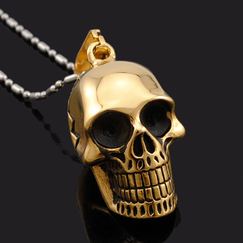 Biker's Skull Skeleton Pendant Necklace