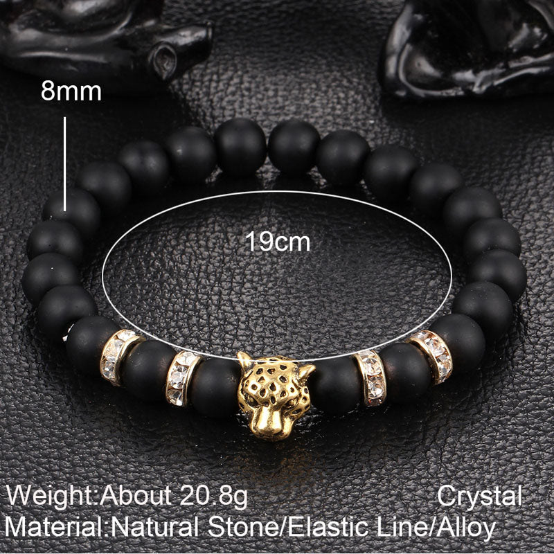 Natural Matte Stone Beads Tiger Charm Bracelets