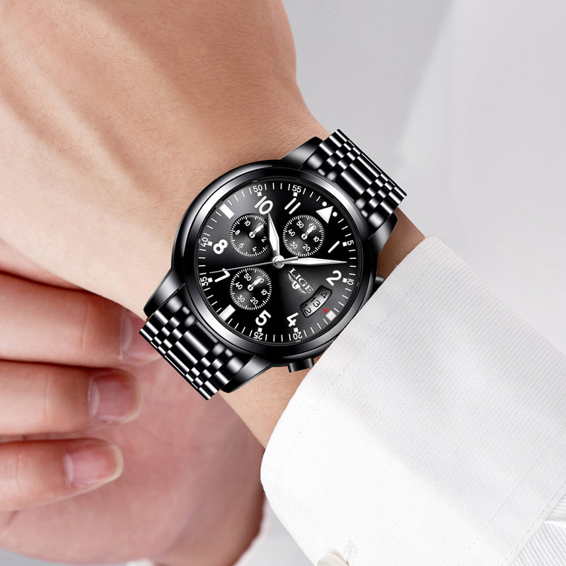Luxury Chronograph Link Wrist Watch
