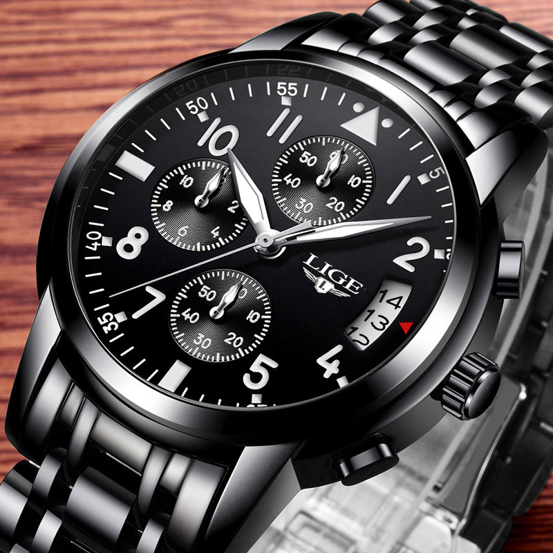 Luxury Chronograph Link Wrist Watch