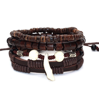 Punk Braided & Beaded Adjustable Bracelets