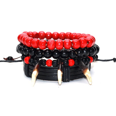 Punk Braided & Beaded Adjustable Bracelets