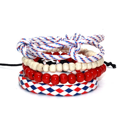 Punk Braided & Beaded Adjustable Bracelets