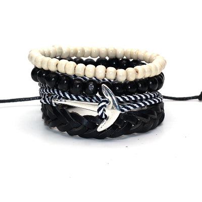 Punk Braided & Beaded Adjustable Bracelets