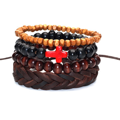 Punk Braided & Beaded Adjustable Bracelets