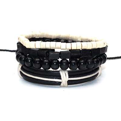 Punk Braided & Beaded Adjustable Bracelets