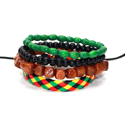 Punk Braided & Beaded Adjustable Bracelets