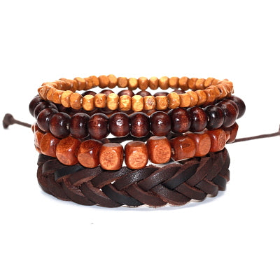 Punk Braided & Beaded Adjustable Bracelets