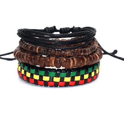 Punk Braided & Beaded Adjustable Bracelets