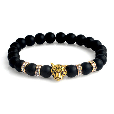 Natural Matte Stone Beads Tiger Charm Bracelets