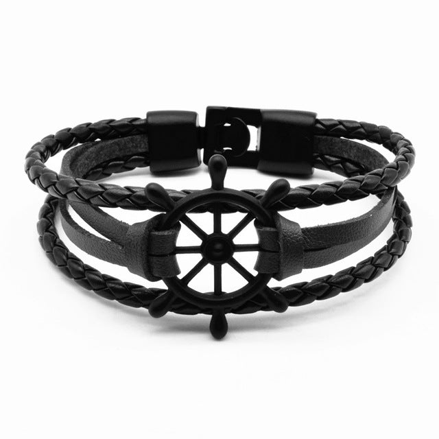 Punk Rudder Anchor Bracelet