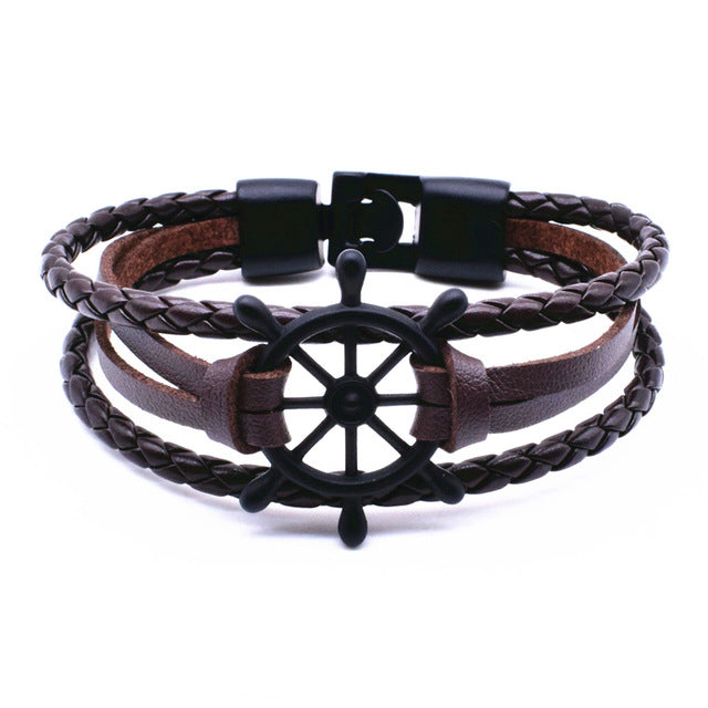 Punk Rudder Anchor Bracelet