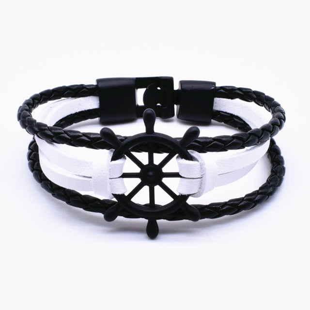 Punk Rudder Anchor Bracelet