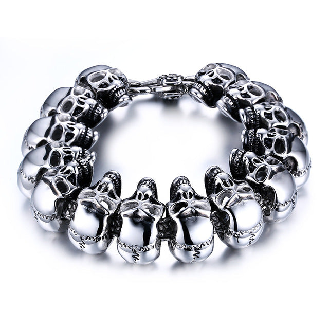 Men's Punk Skeleton Skull Bracelet