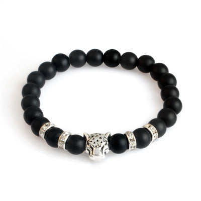 Natural Matte Stone Beads Tiger Charm Bracelets