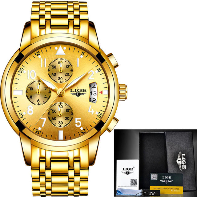 Luxury Chronograph Link Wrist Watch