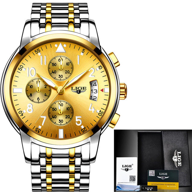 Luxury Chronograph Link Wrist Watch